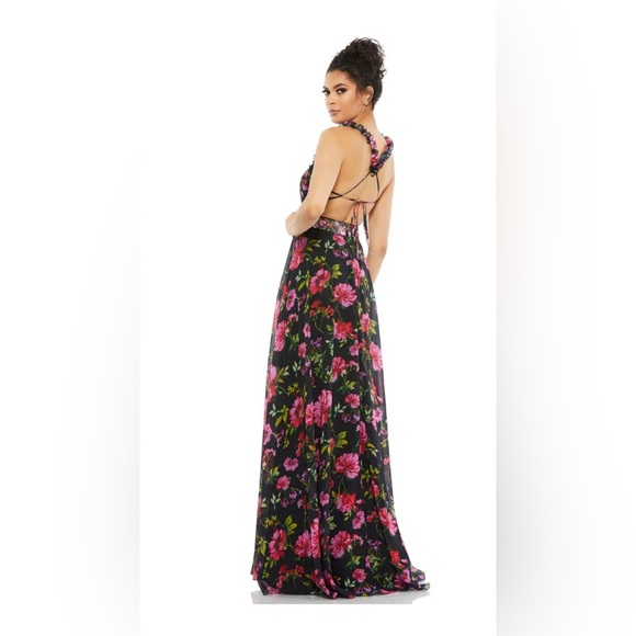 Ieena for Mac Duggal 9156 Tie Back Beaded Waist Dress , size 2 - Picture 2 of 8